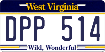 WV license plate DPP514