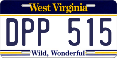 WV license plate DPP515
