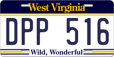 WV license plate DPP516