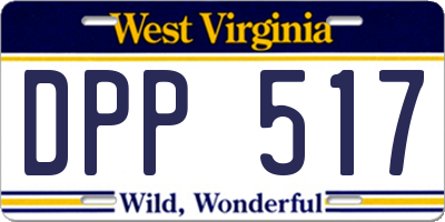 WV license plate DPP517