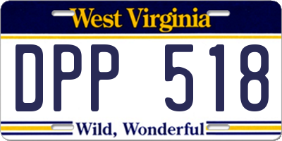 WV license plate DPP518