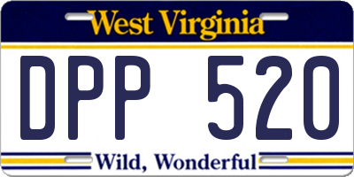 WV license plate DPP520