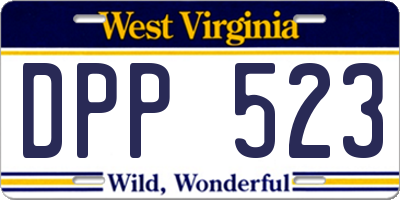 WV license plate DPP523
