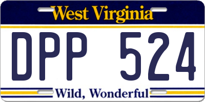 WV license plate DPP524