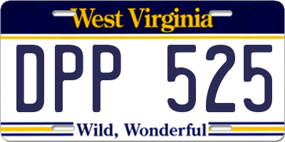 WV license plate DPP525