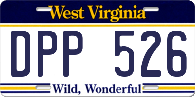 WV license plate DPP526