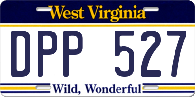 WV license plate DPP527