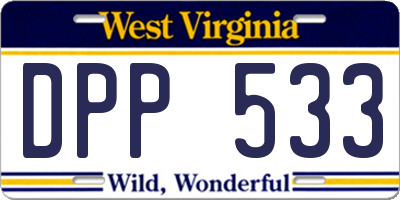 WV license plate DPP533