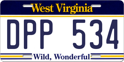 WV license plate DPP534