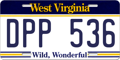 WV license plate DPP536