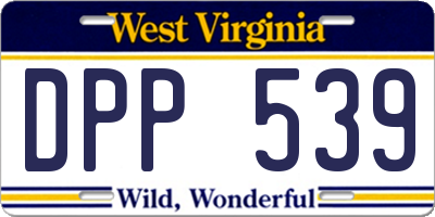 WV license plate DPP539