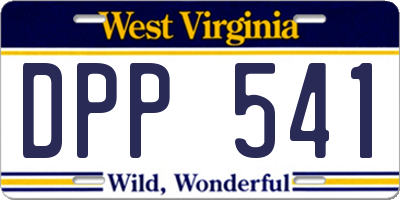 WV license plate DPP541