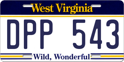 WV license plate DPP543