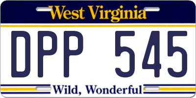 WV license plate DPP545