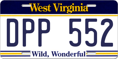WV license plate DPP552
