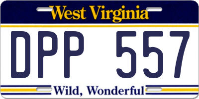 WV license plate DPP557