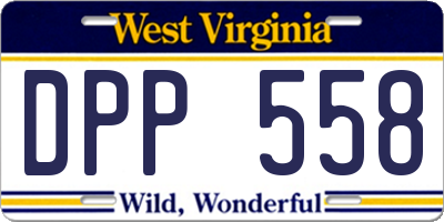 WV license plate DPP558