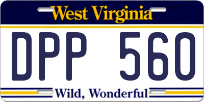 WV license plate DPP560