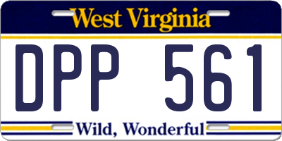 WV license plate DPP561