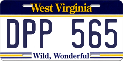 WV license plate DPP565