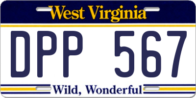 WV license plate DPP567