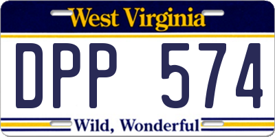 WV license plate DPP574