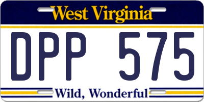 WV license plate DPP575