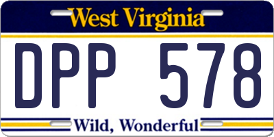 WV license plate DPP578