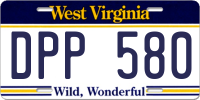 WV license plate DPP580