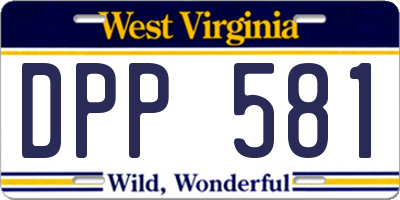 WV license plate DPP581
