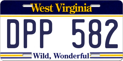 WV license plate DPP582
