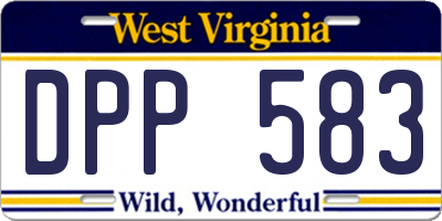 WV license plate DPP583