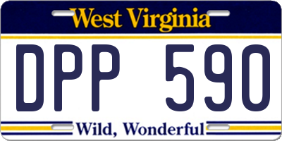 WV license plate DPP590