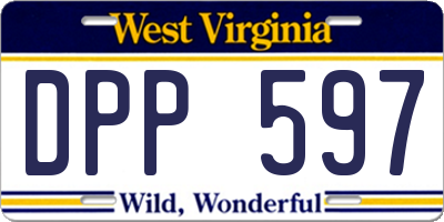 WV license plate DPP597