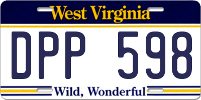 WV license plate DPP598