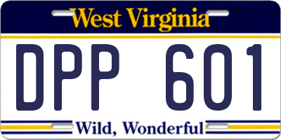 WV license plate DPP601