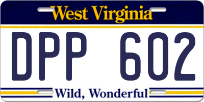 WV license plate DPP602