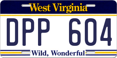 WV license plate DPP604