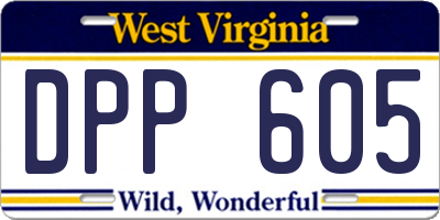 WV license plate DPP605