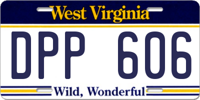 WV license plate DPP606