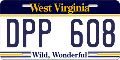 WV license plate DPP608