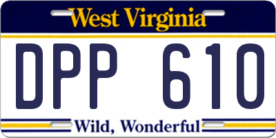 WV license plate DPP610