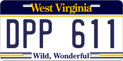 WV license plate DPP611
