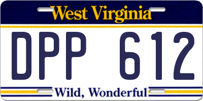 WV license plate DPP612
