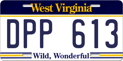 WV license plate DPP613
