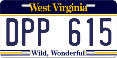 WV license plate DPP615