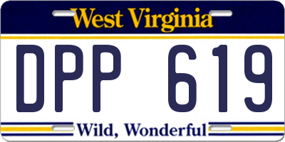 WV license plate DPP619