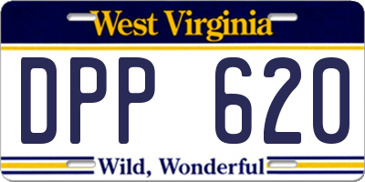 WV license plate DPP620