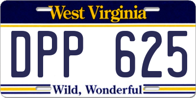 WV license plate DPP625