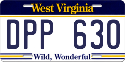 WV license plate DPP630